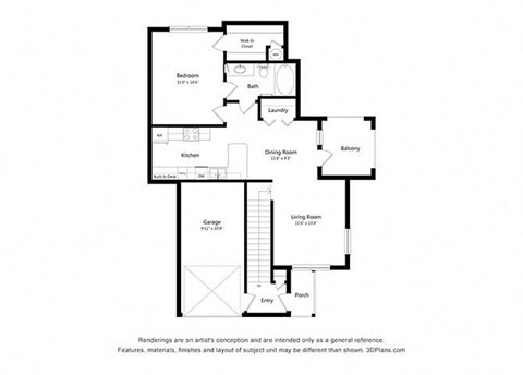 1 Bedroom Floor Plan 1 Bedroom Floor Plan at Woodway Village, Austin